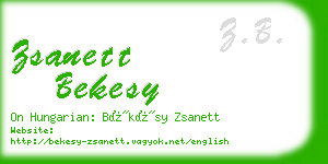 zsanett bekesy business card